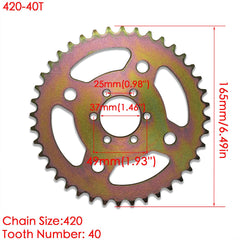 JMCHstore 40T sprocket mounting holes pattern for precise fit and secure mounting.