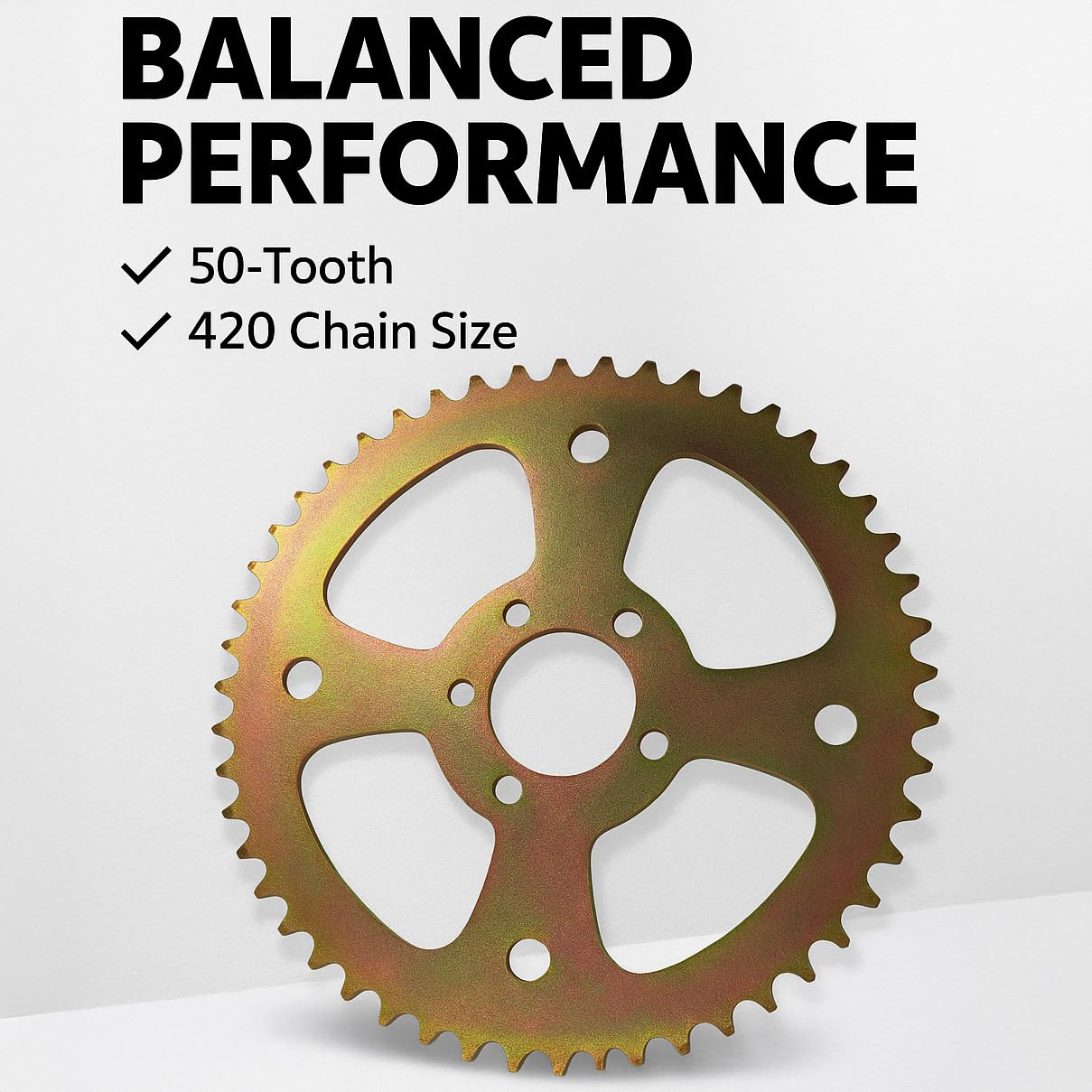 JMCHstore 50T sprocket chain-fit alignment on 420 chain.