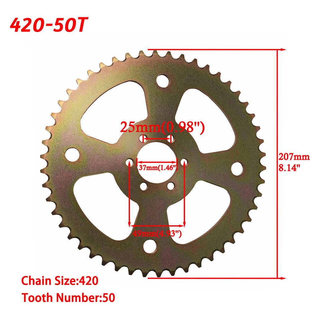 JMCHstore 50T sprocket mounting holes layout for secure install.