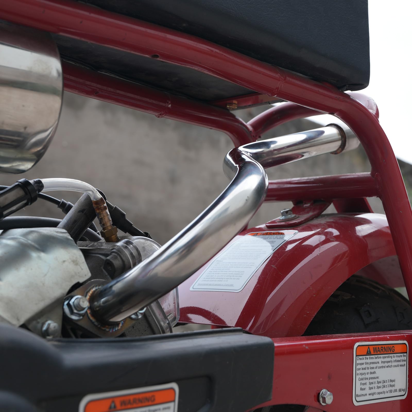 JMCHstore central long pipe polished finish enhances bike aesthetics and reflects light.
