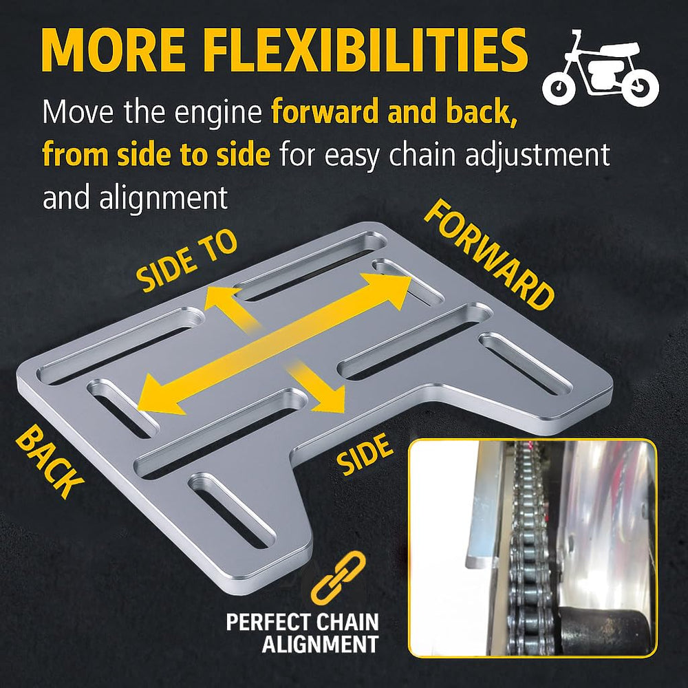 JMCHstore slotted adjustment channels enable precise engine alignment