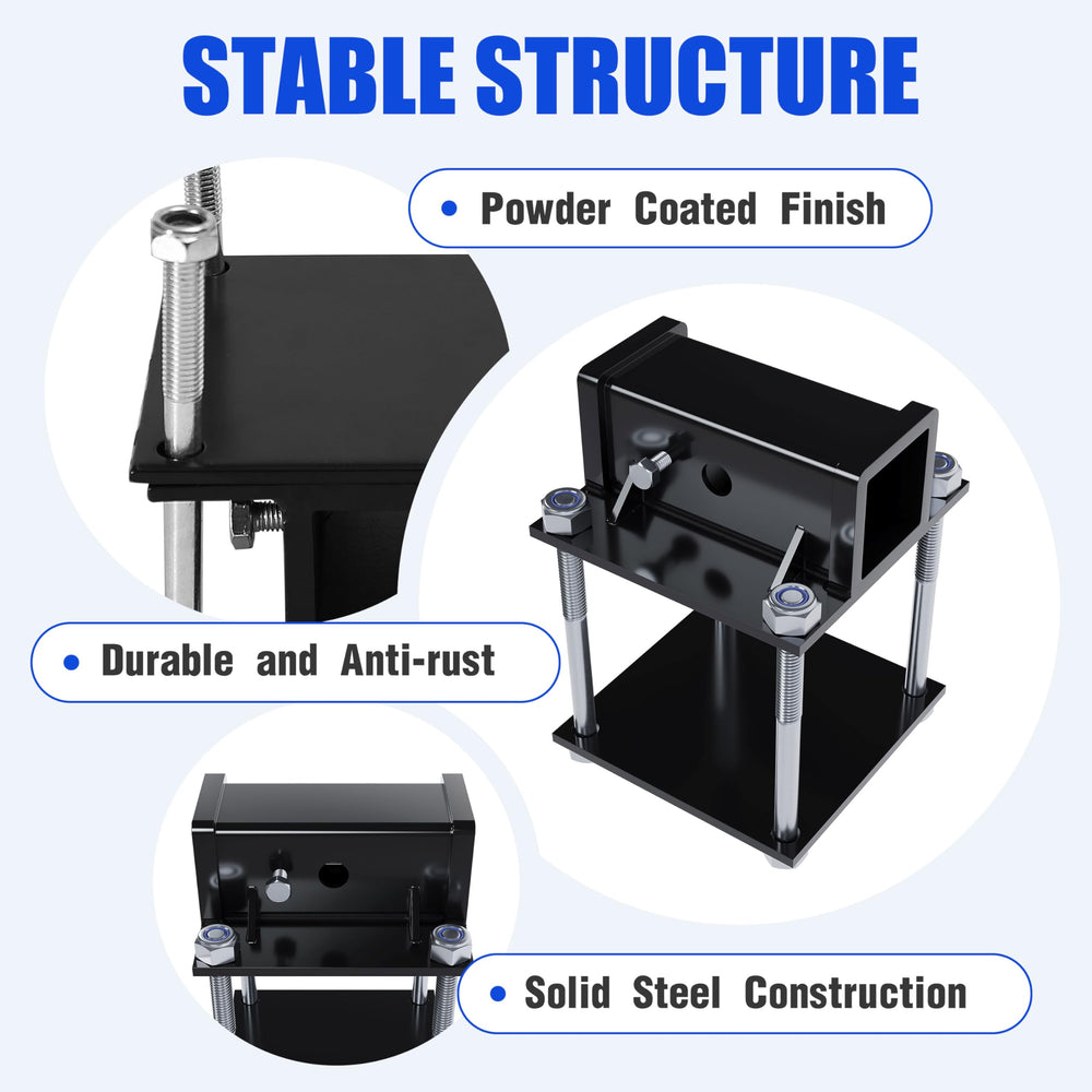 JMTAAT RV bumper adapter features heavy-duty solid steel construction for reliable mounting.