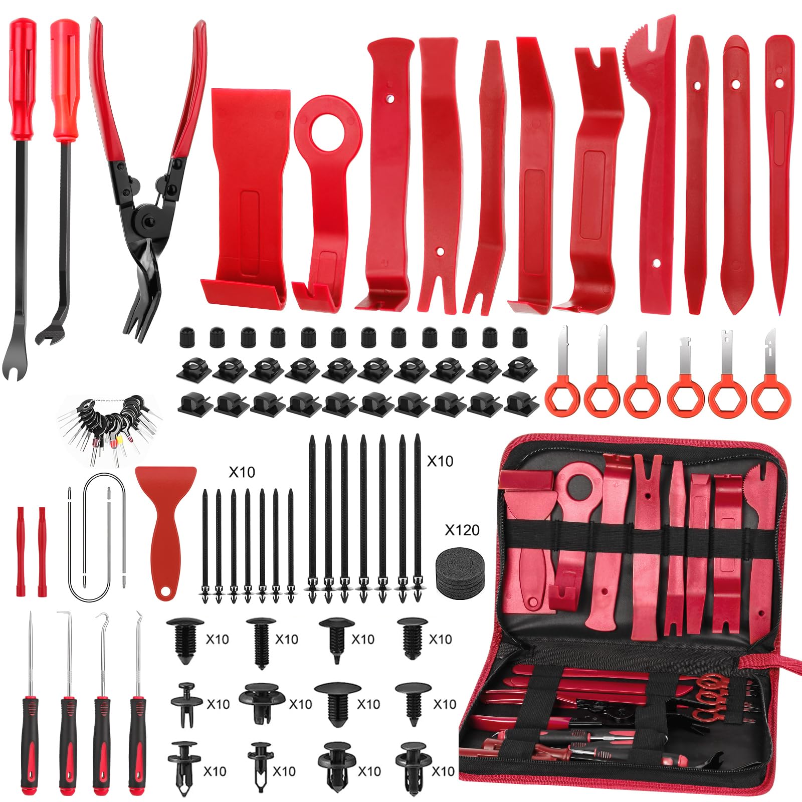 JNLK 352pcs trim removal set front view for versatile car work