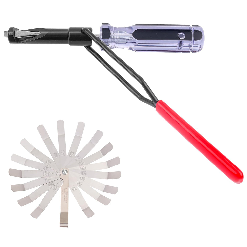 JNSOET valve lash tool with angled feeler gauge for precise engagement.