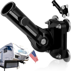 joaoxoko RV Flag Pole Mount demonstrates quick, tool-free installation using magnets.
