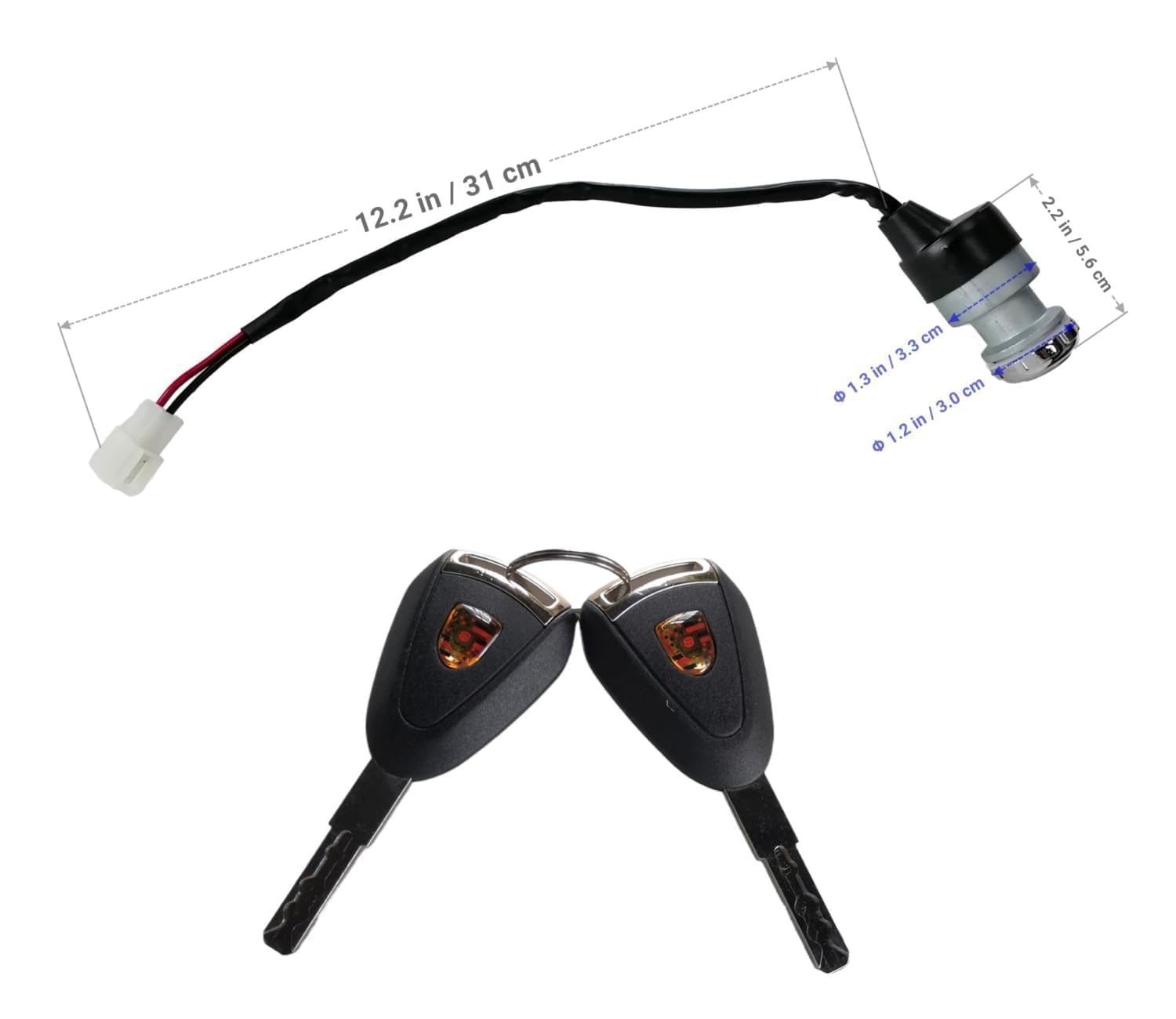 JOEEGO ignition switch side view highlighting compact dashboard fit