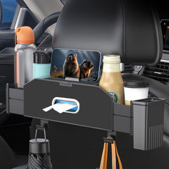 Joezhe backseat organizer with 5-in-1 storage for cups and tissues