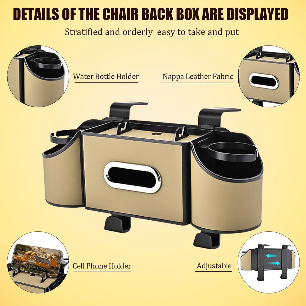 Joezhe organizer with cup holder highlighting clutter-free family travel.