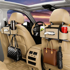 Joezhe car organizer showing tissue box and bottle holder in use.