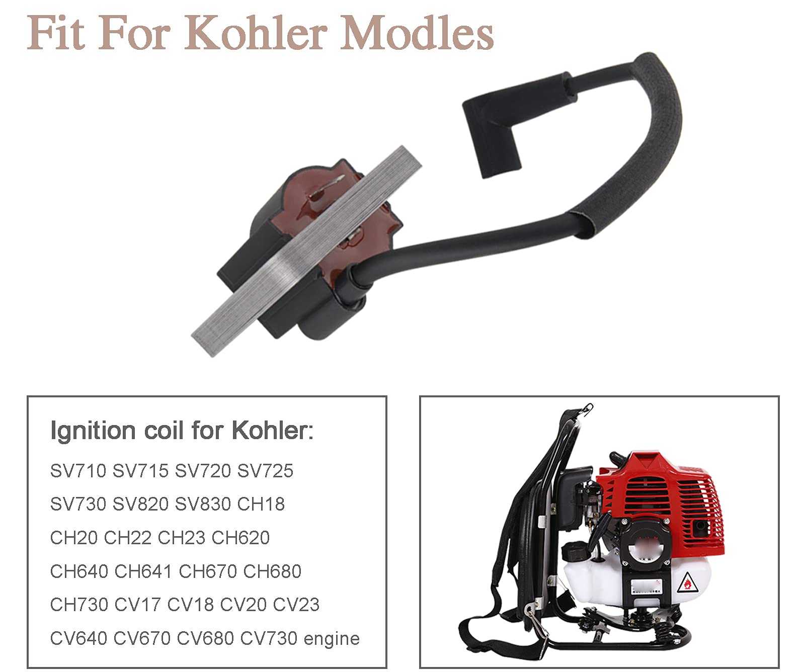 JOHAHTANG ignition coil on Kohler engine being installed