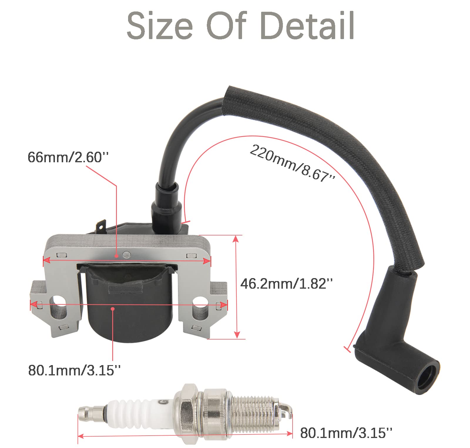 JOHAHTANG ignition coil with spark plug included for quick lawn mower service.