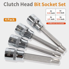 Johntruck clutch head bit socket 3-16 size, durable chrome-vanadium steel.