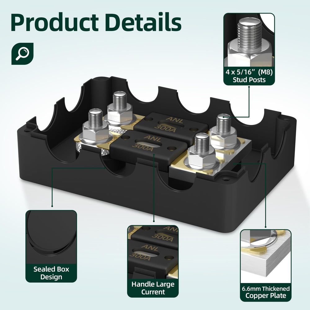 Joinfworld 300A ANL fuse pack included for strong protection.