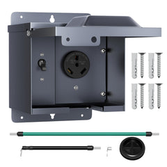 Joinfworld 30A RV outlet box front view for outdoor power on the go
