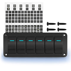 Joinfworld 6-gang rocker switch panel with blue LED for onboard control