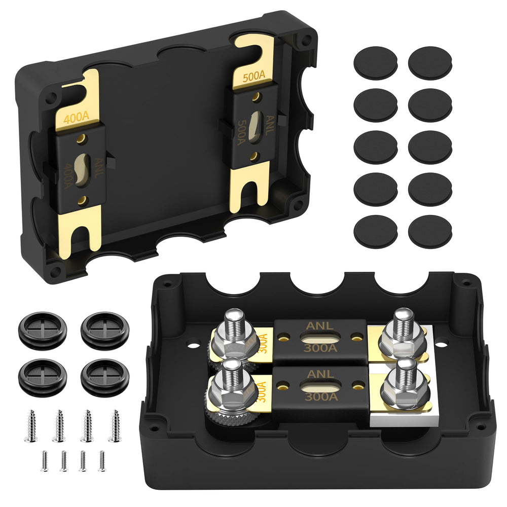 Joinfworld ANL fuse holder front view, high-current marine wiring ready.