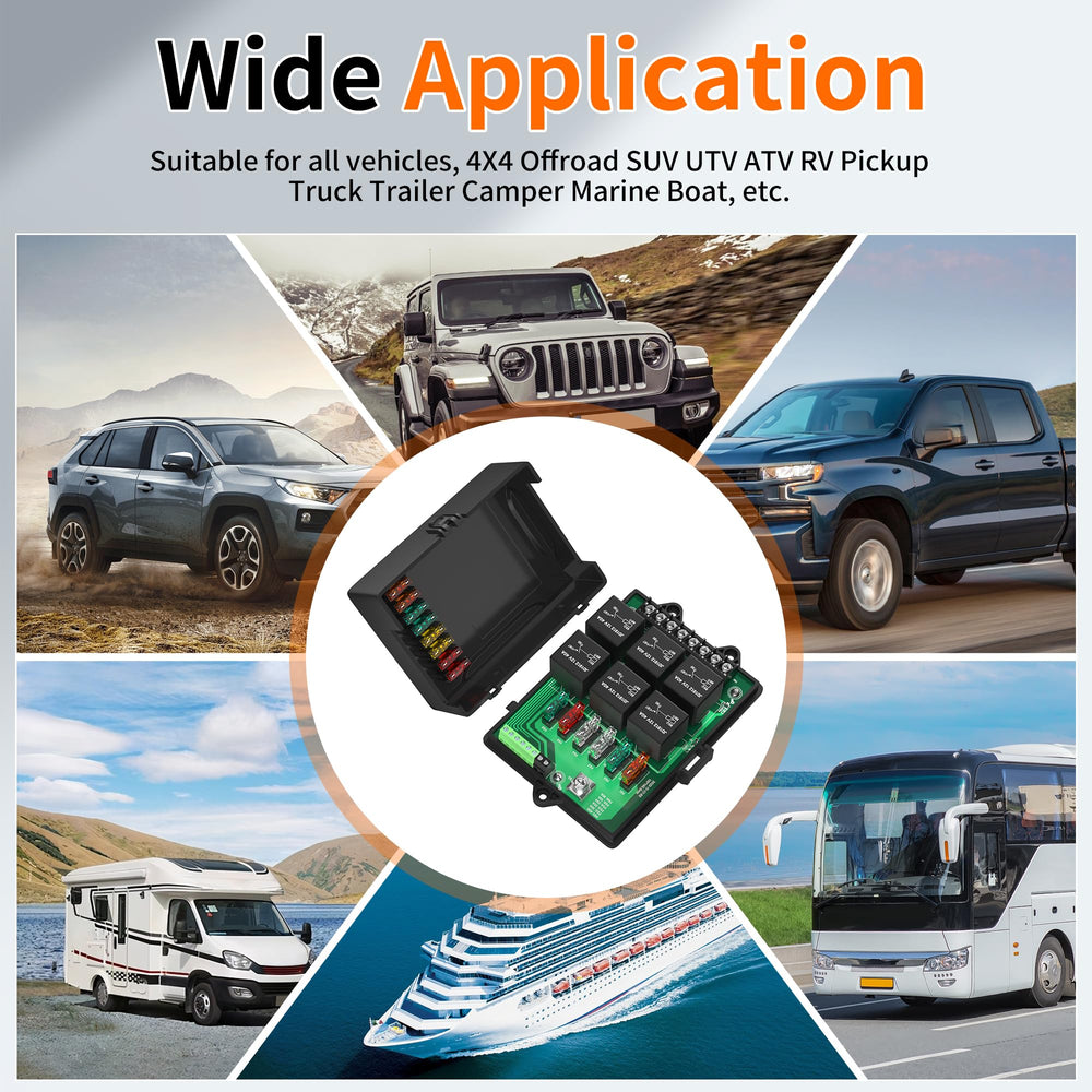 Joinfworld 12V fuse panel fits 4x4, RV, boat needs.