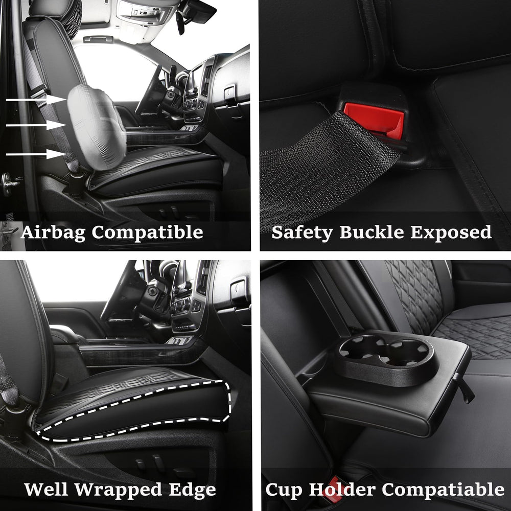 JOJOBAY GMC Sierra embroidery detail seat covers add premium style and long-lasting comfort