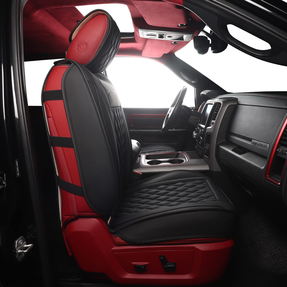 JOJOBAY Dodge Ram seat cover airbag-safe design black maintains safety features.