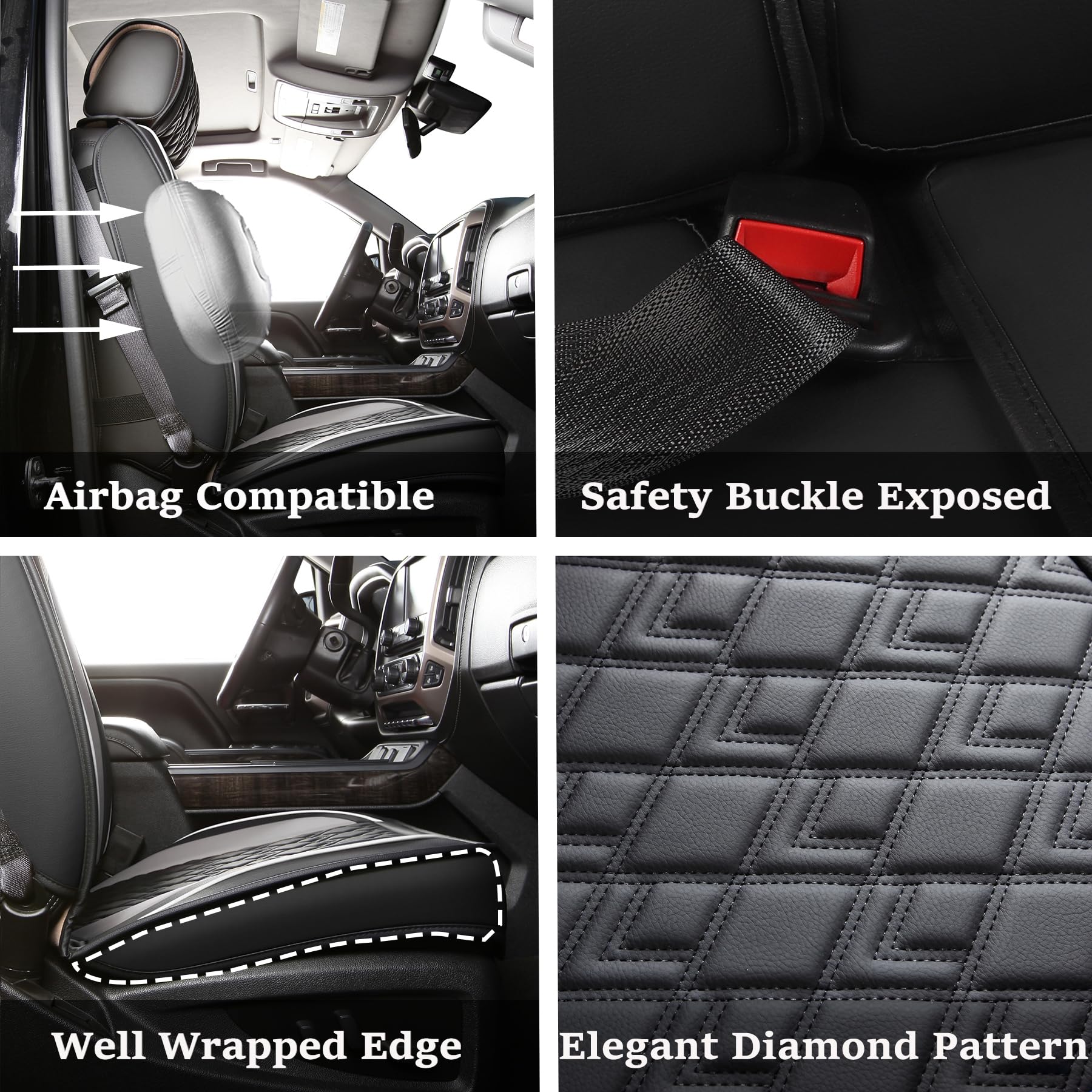 JOJOBAY GMC Sierra seat covers front pair; waterproof surface for spills and easy cleanup.