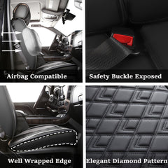JOJOBAY GMC Sierra seat covers front pair; waterproof surface for spills and easy cleanup.