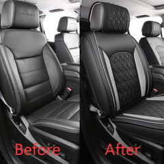 JOJOBAY Premium PU leather seat cover; soft feel, durability, and simple maintenance.