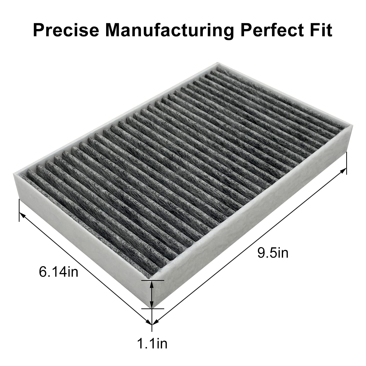 JOJOMARK activated-carbon filter media detail highlighting odor reduction and filtration capacity.