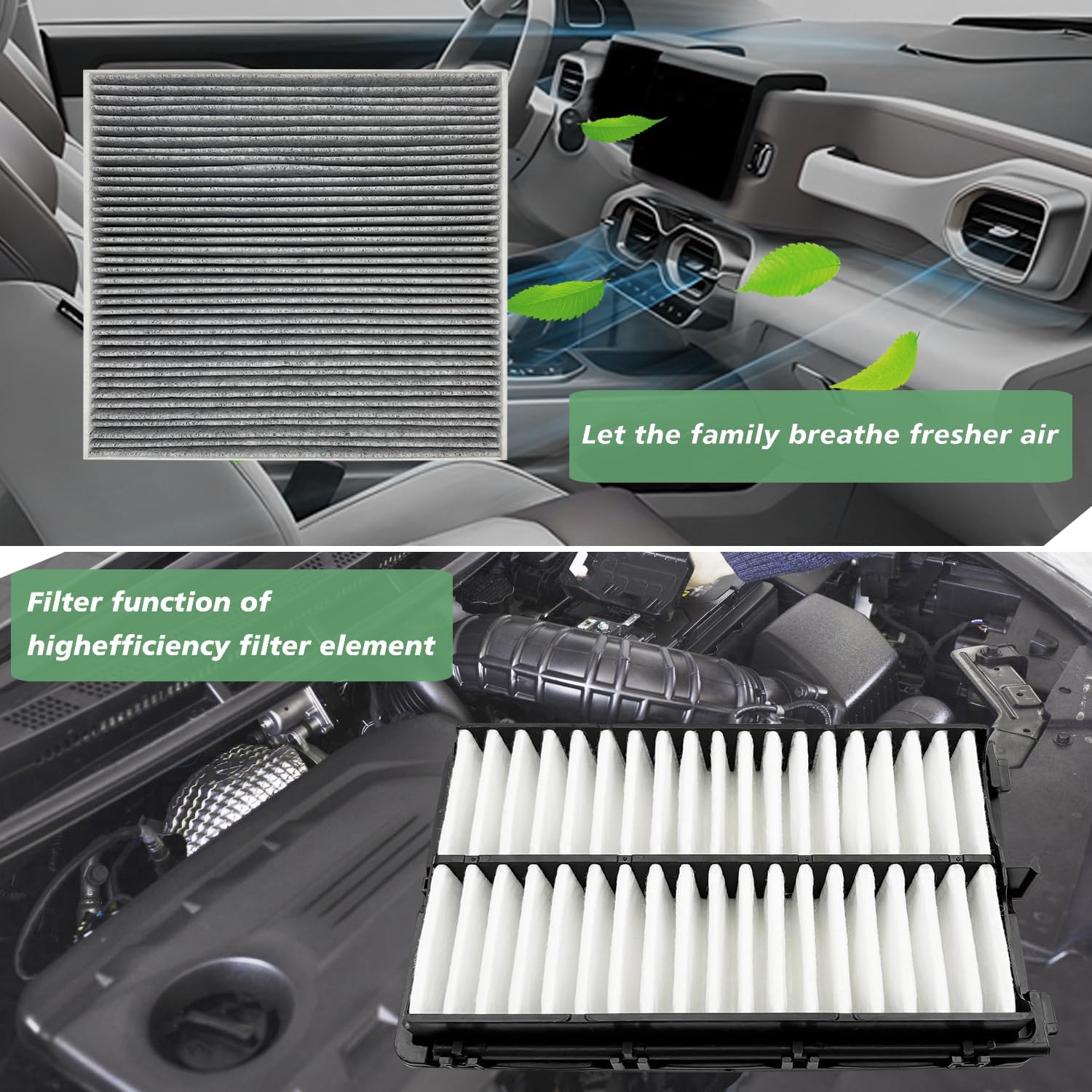 JOJOMARK cabin filter in-vehicle dash view for reference