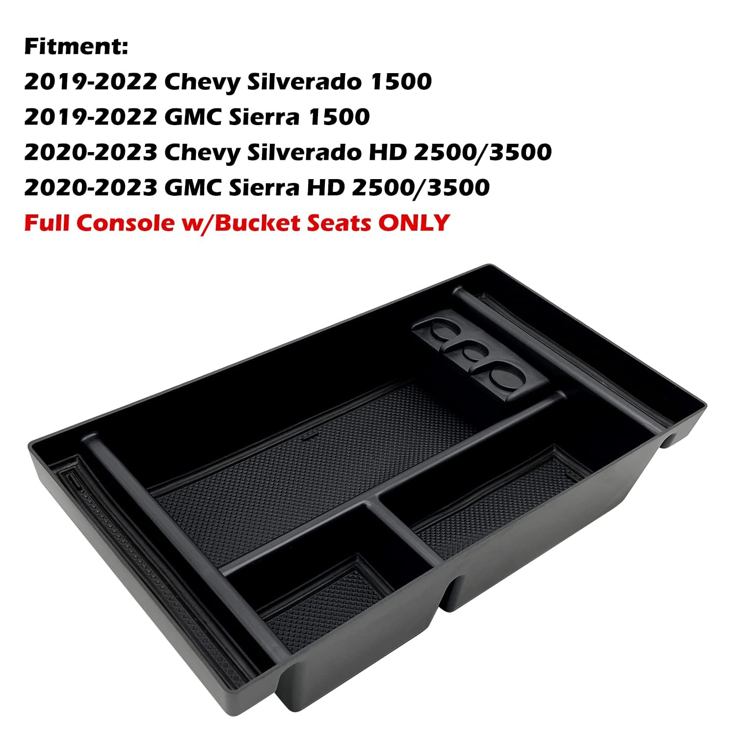 JOJOMARK organizer tray with rubber liner prevents items from sliding during drive