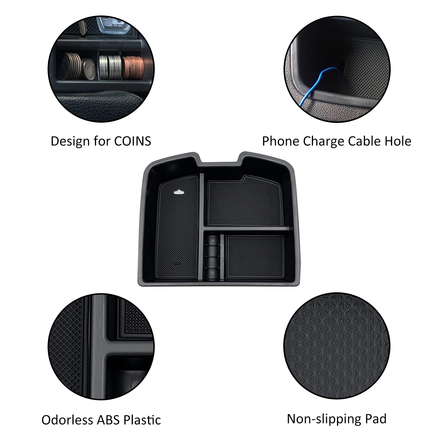 JOJOMARK center console organizer installs directly with no modification required.