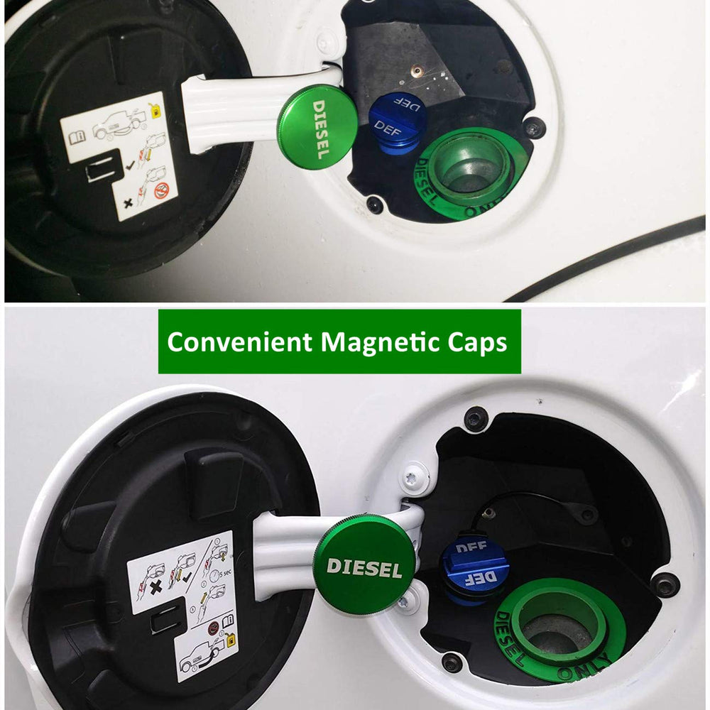 JOJOY LUX RAM diesel cap and DEF cap packaging ready for installation.