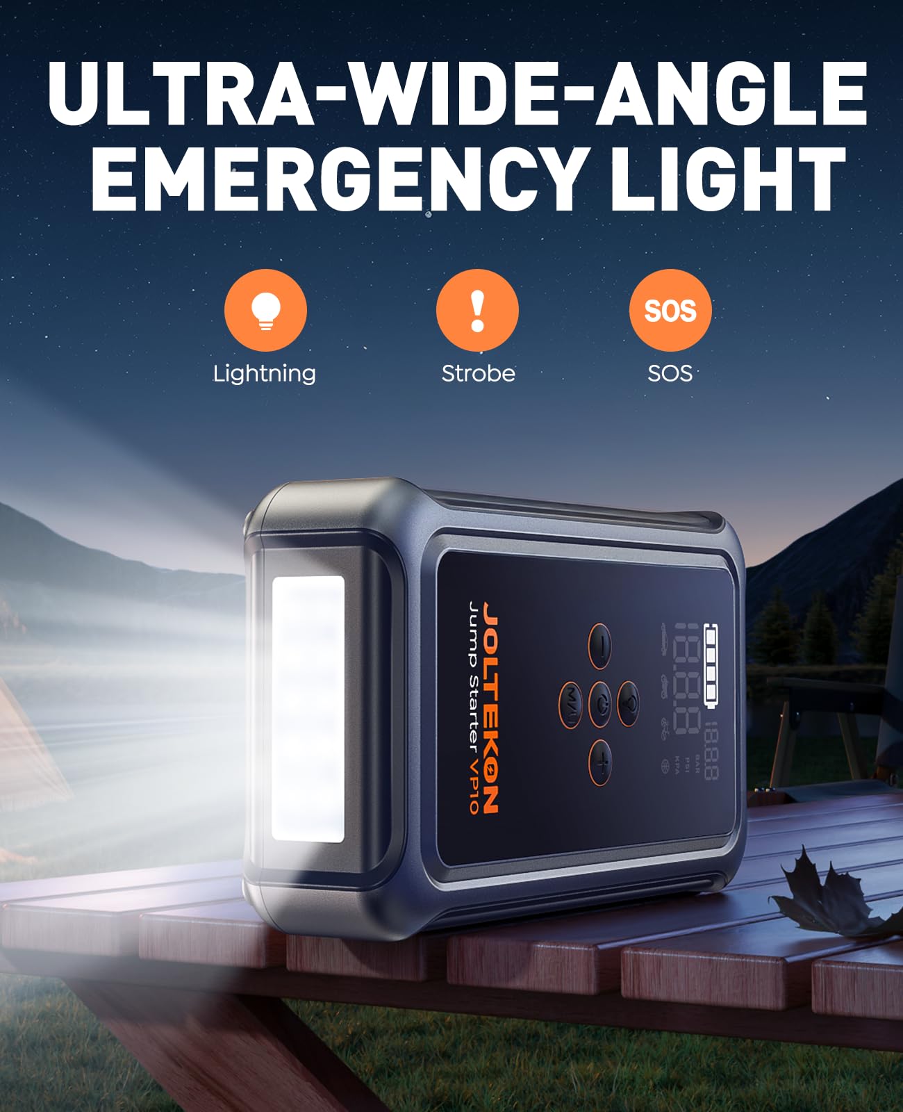 Joltekon smart display and emergency light for visibility and status at a glance
