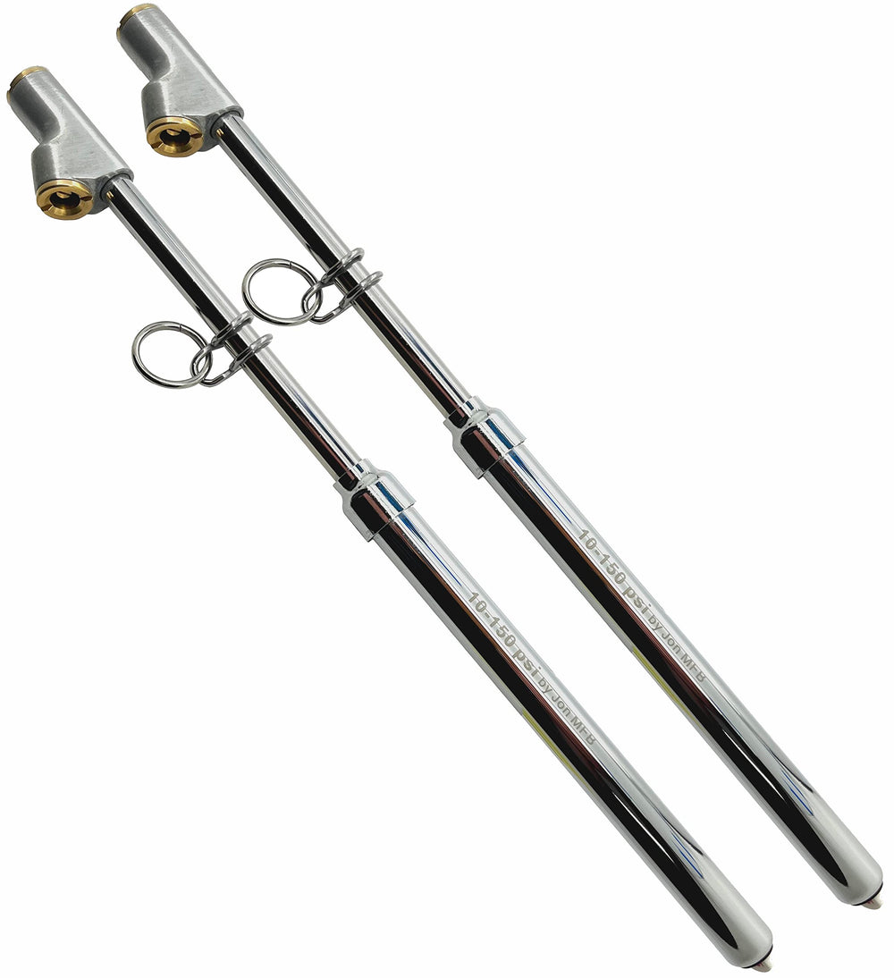 Jon MFB 150Psi tire gauge front view for quick pressure checks.
