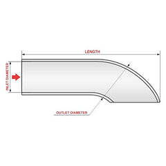 Jones Exhaust JTD112 chrome turn-down tip, 8-in length, fits 1.5-in pipes.