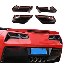 JONKOKO ABS black rear tail light lens for Corvette C7 enhances glossy exterior