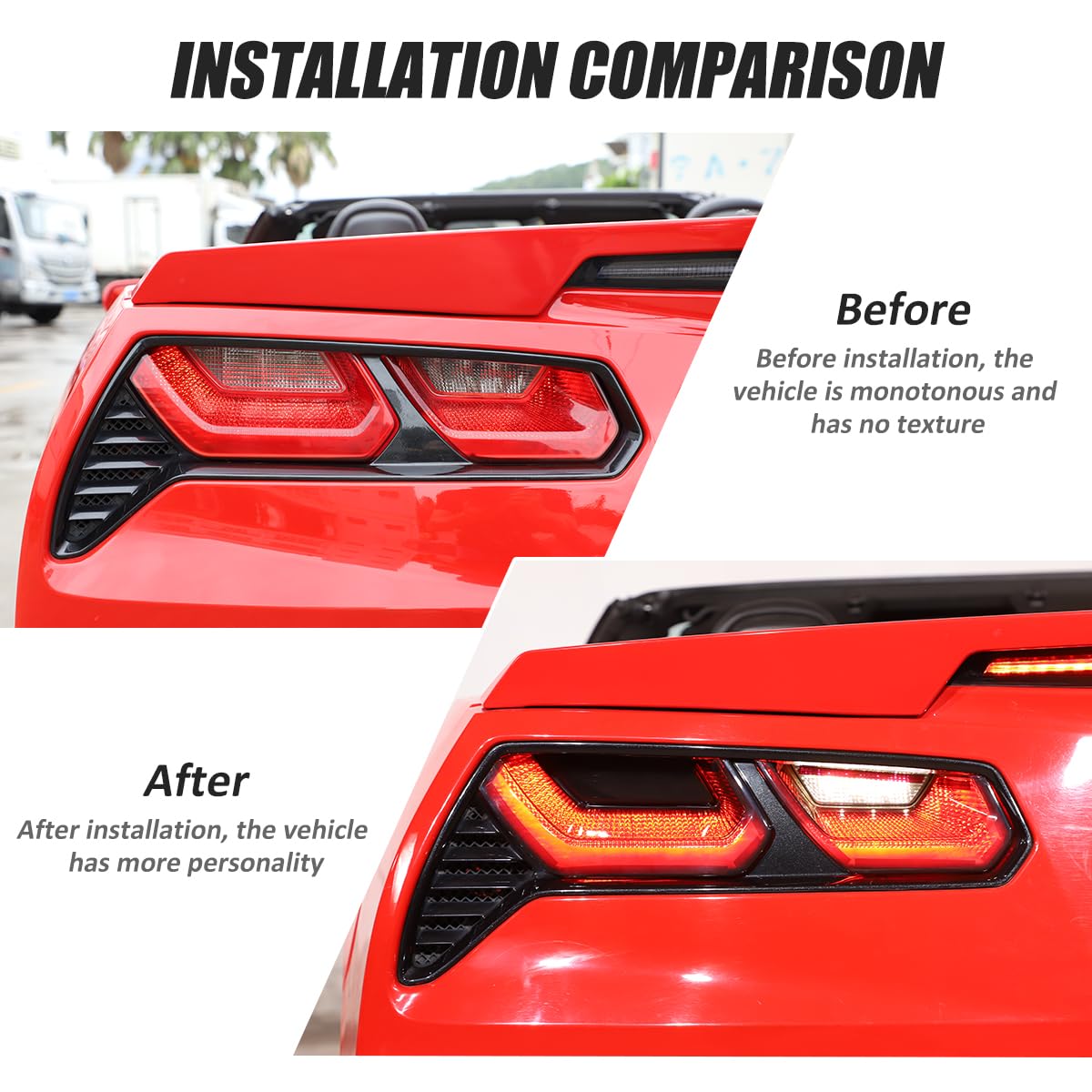 JONKOKO Corvette C7 taillight cover for 2014-2019 with protective finish