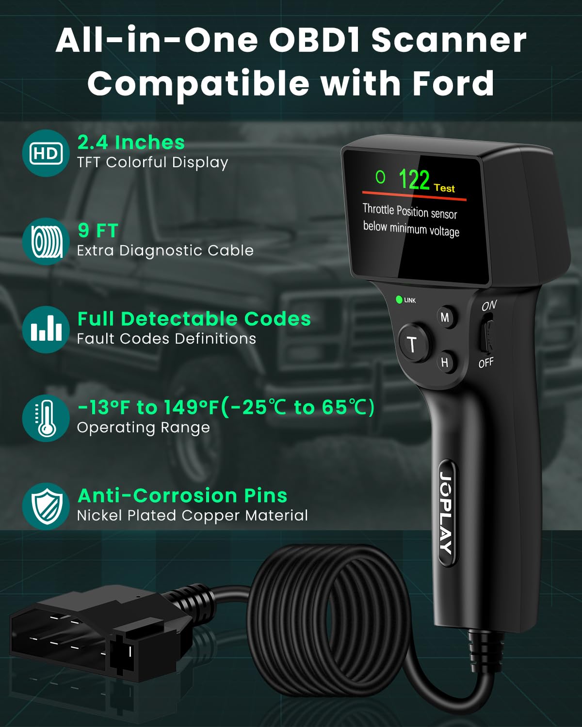Joplay OBD1 with reinforced pins and durable design for long-lasting use.