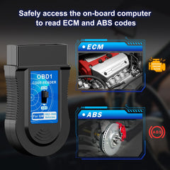 Joplay OBD1 Scanner dashboard readout lights indicate code access.