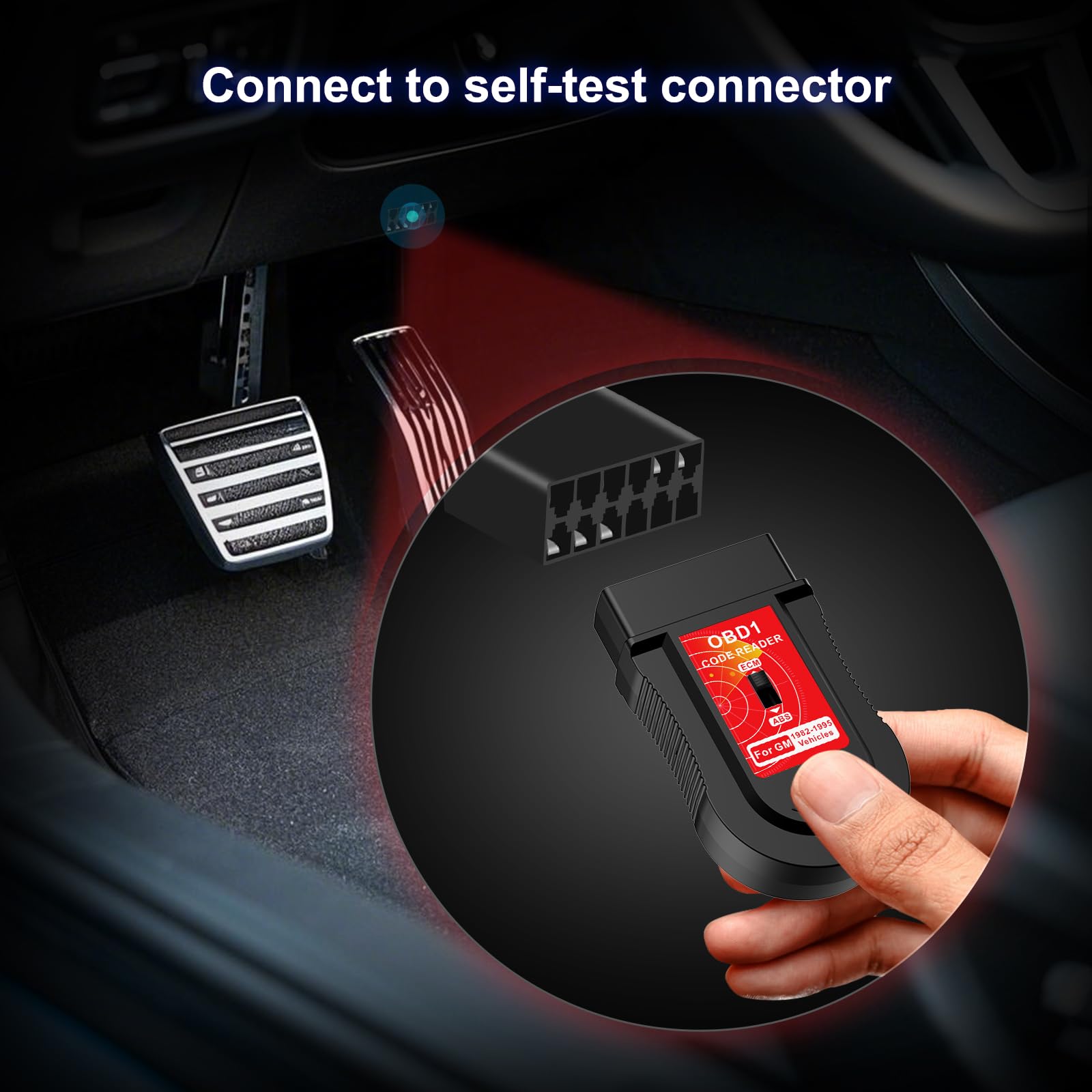 User connects the JOPLAY OBD1 scanner to a GM car safely