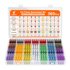 JOREST 360Pcs car fuse kit cover for a complete vehicle fuse collection.