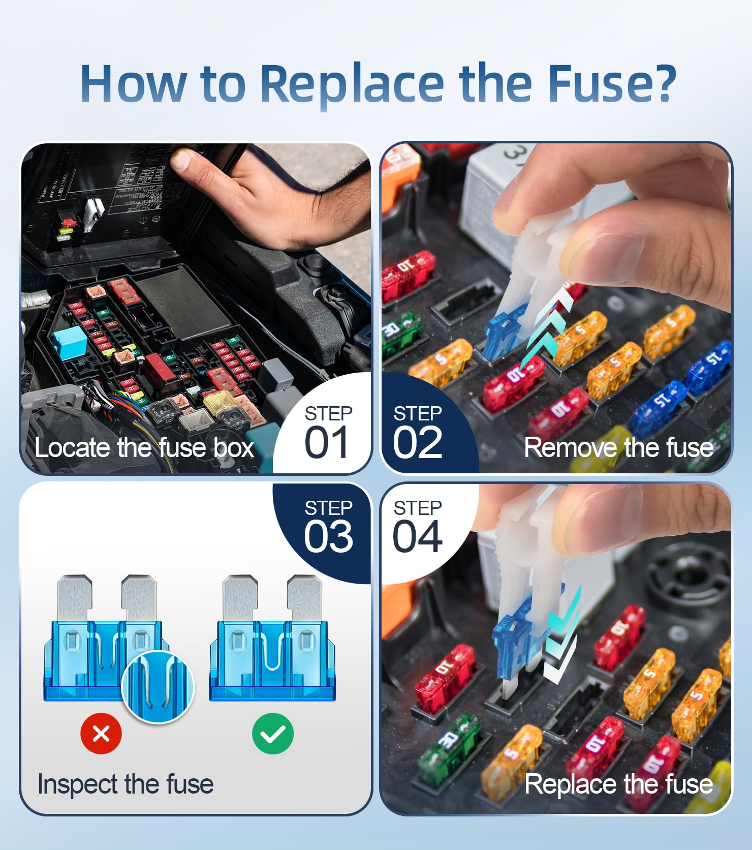 JOREST micro fuses pack for compact circuits in cars and bikes.