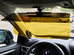 JOSALINAS 2-in-1 day and night visor offers polarized glare protection for clearer driving.