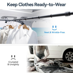 Josmimic travel garment organizer keeps outfits wrinkle-free during trips.