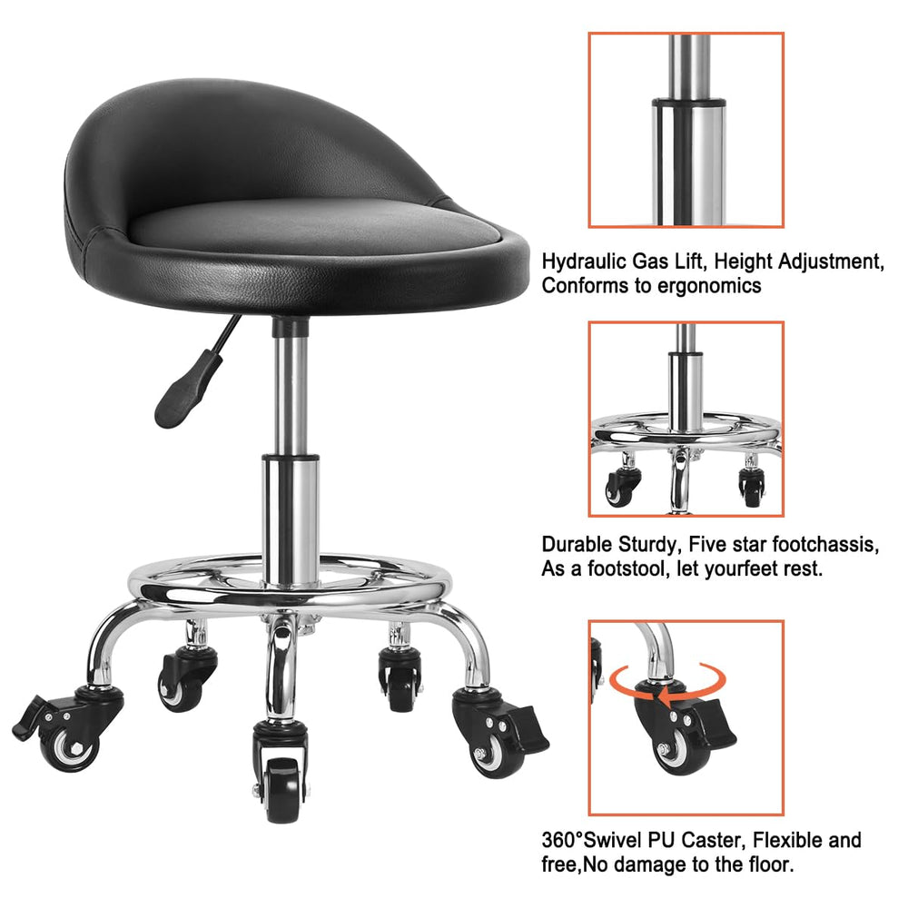 JOSTZHXIN garage stool features five wheels and smooth rotation