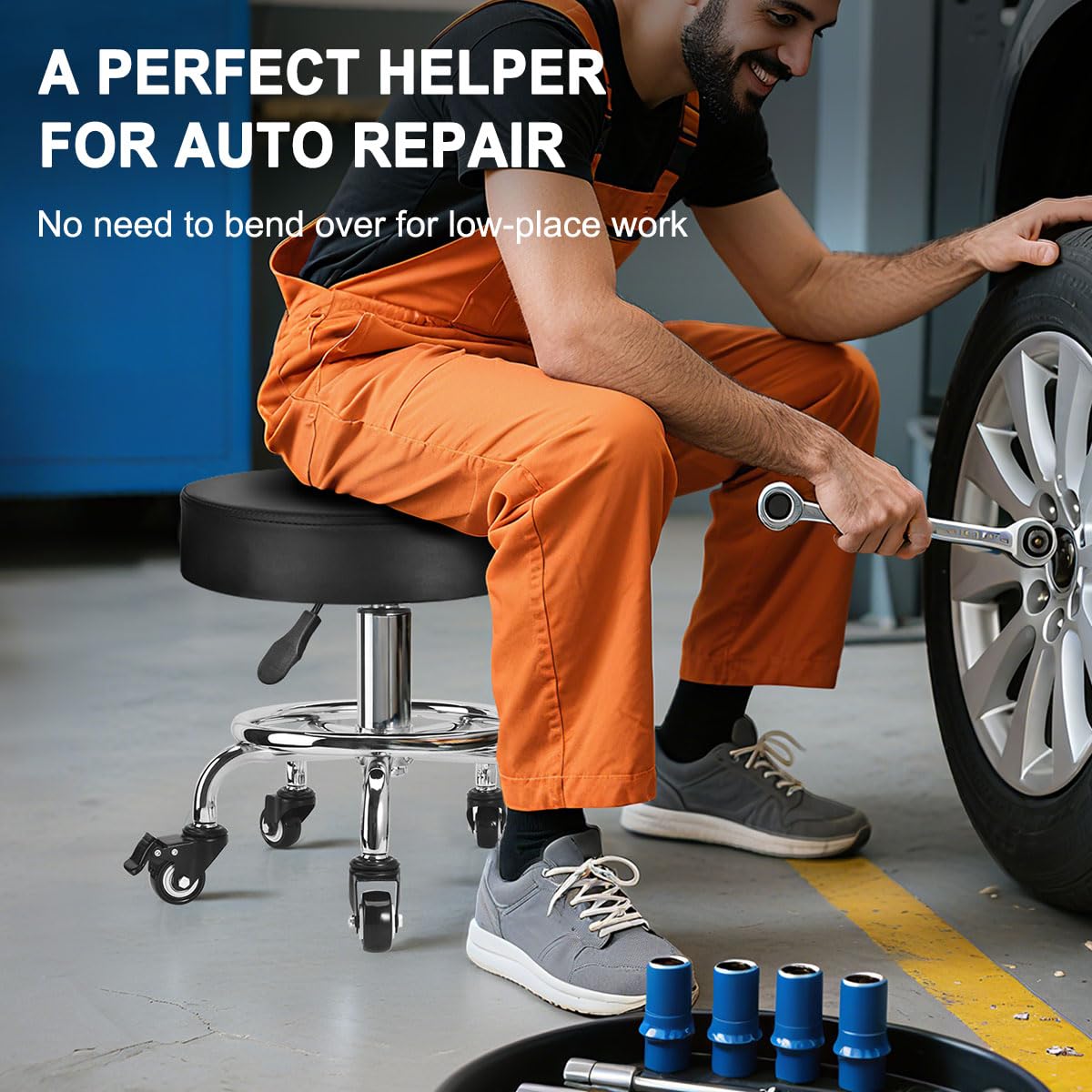JOSTZHXIN garage-studio stool supports long sessions comfortably.