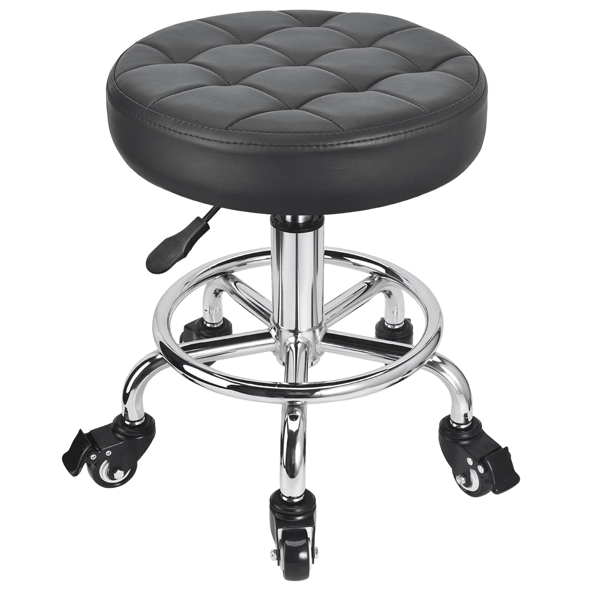 JOSTZHXIN low-height roller stool seat offers comfortable padding for extended sessions.