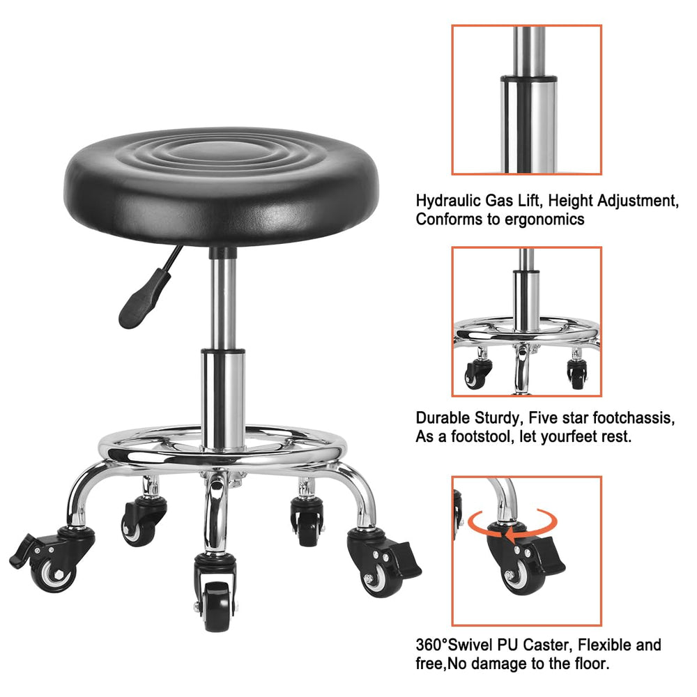 JOSTZHXIN swivel mechanic stool demonstrating 360-degree rotation