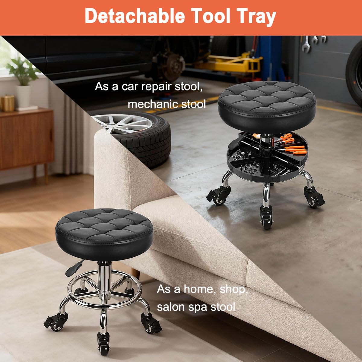 JOSTZHXIN versatile rolling stool suits home workshops and beauty setups.