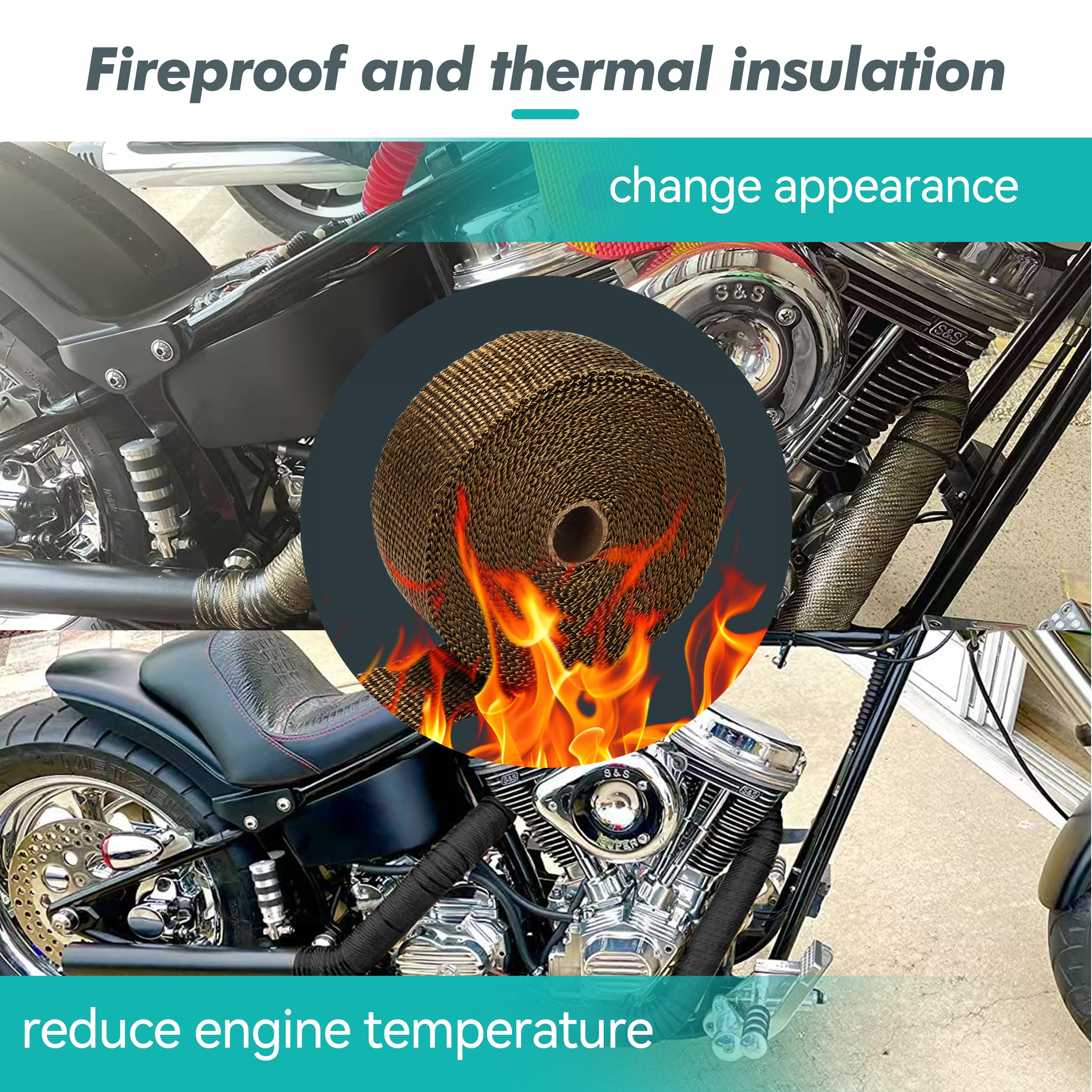 JOUGU wrap on exhaust installation demonstrating secure wrap process