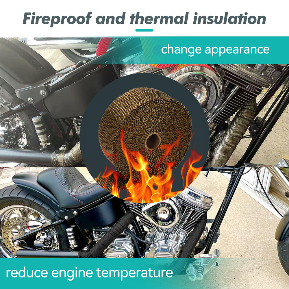 JOUGU wrap on exhaust installation demonstrating secure wrap process